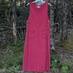 AMY K SU Women's Vintage Pinafore Maxi Dress, size Petite Large